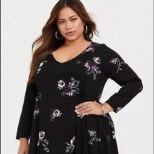 Torrid Black Floral Dress